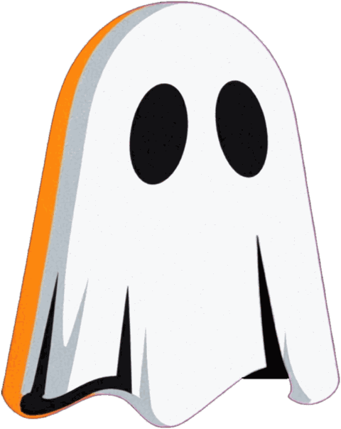 The Ghost: a flat white sheet ghost